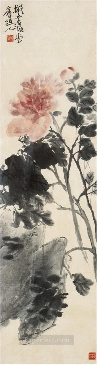 Wu cangshuo peony old China ink Oil Paintings